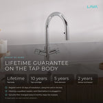 LavaTap chrome 4-in-1 pull-out boiling water tap kit with tank and filter: guarantee