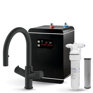 LavaTap 4 in 1 Pull Out Boiling Water Tap Kit with Tank and Filter - Black