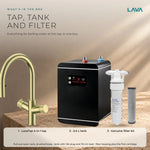LavaTap brushed brass 4-in-1 pull-out boiling water tap kit with tank and filter: what is in the box