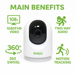 ENGO ECAM Wi-Fi Smart Indoor Swivel Camera ENGO Controls - Side Profile