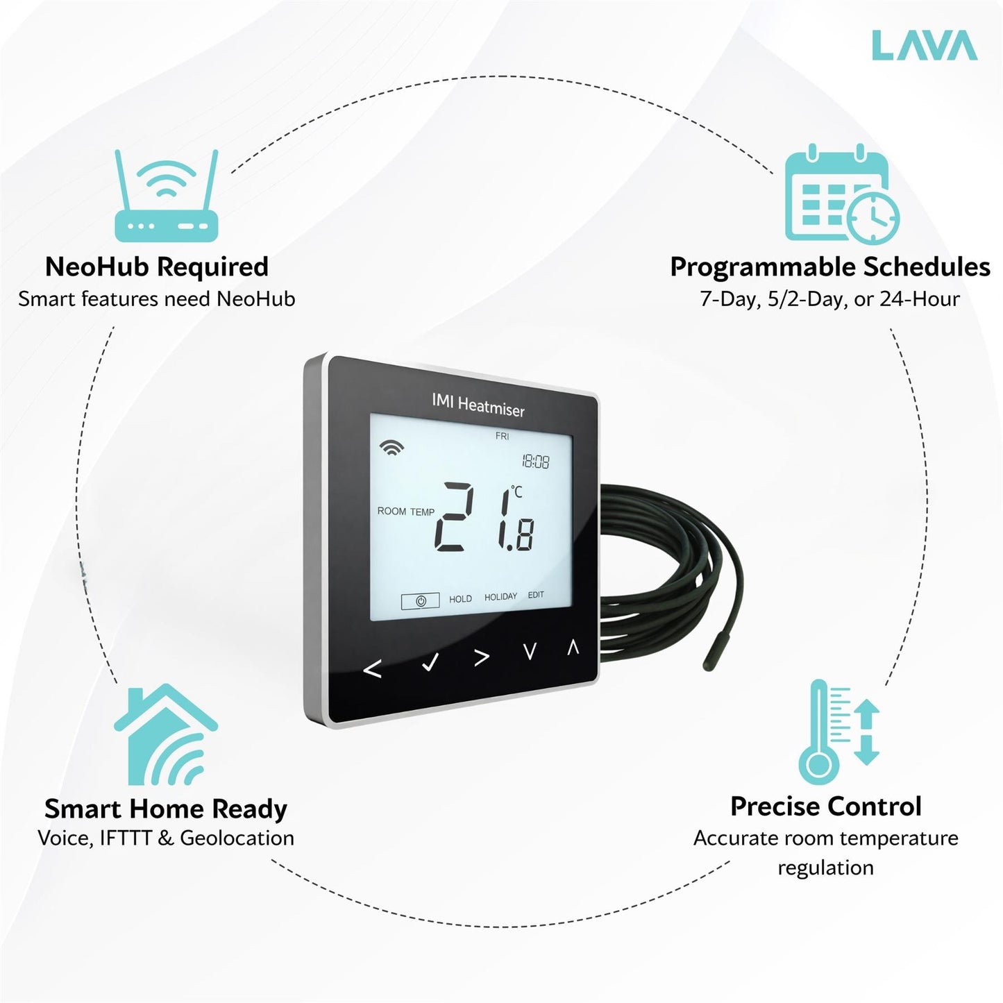 Heatmiser NeoStat-E V3 Electric Heating Thermostat - Black Heatmiser - Packaging