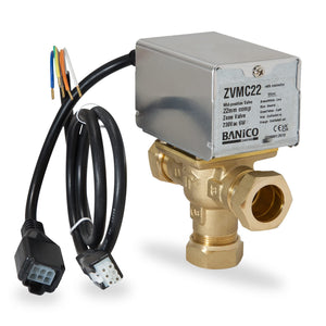 Banico ZVMC22 22mm 3 Port Motorised Valve with Service Plug
