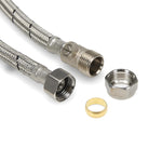 15mm x 1/2 Inch Tap Flexi Connector with Isolation Valve 300mm Lava Wholesale - Close Up Detail