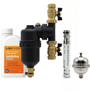 LavaTherm Boiler Complete Pack: 22mm Magnetic Filter, 15mm Scale Reducer, 500ml Inhibitor & Shock Arrestor