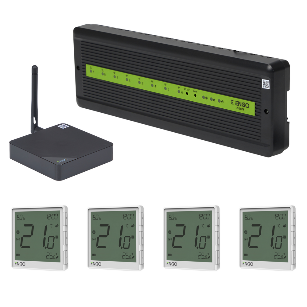 ENGO Smart Wireless UFH Control Pack 4 Zone - White ENGO