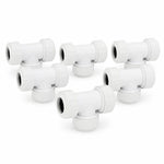 LavaPlumb 22mm push fit equal tee, white, 5 pack