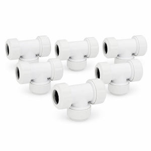 LavaPlumb 22mm Pushfit Tee White 5 Pack