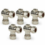 15mm Angled Chrome ISO Isolation Valve (WRAS) Compression - 5 Pack Lava