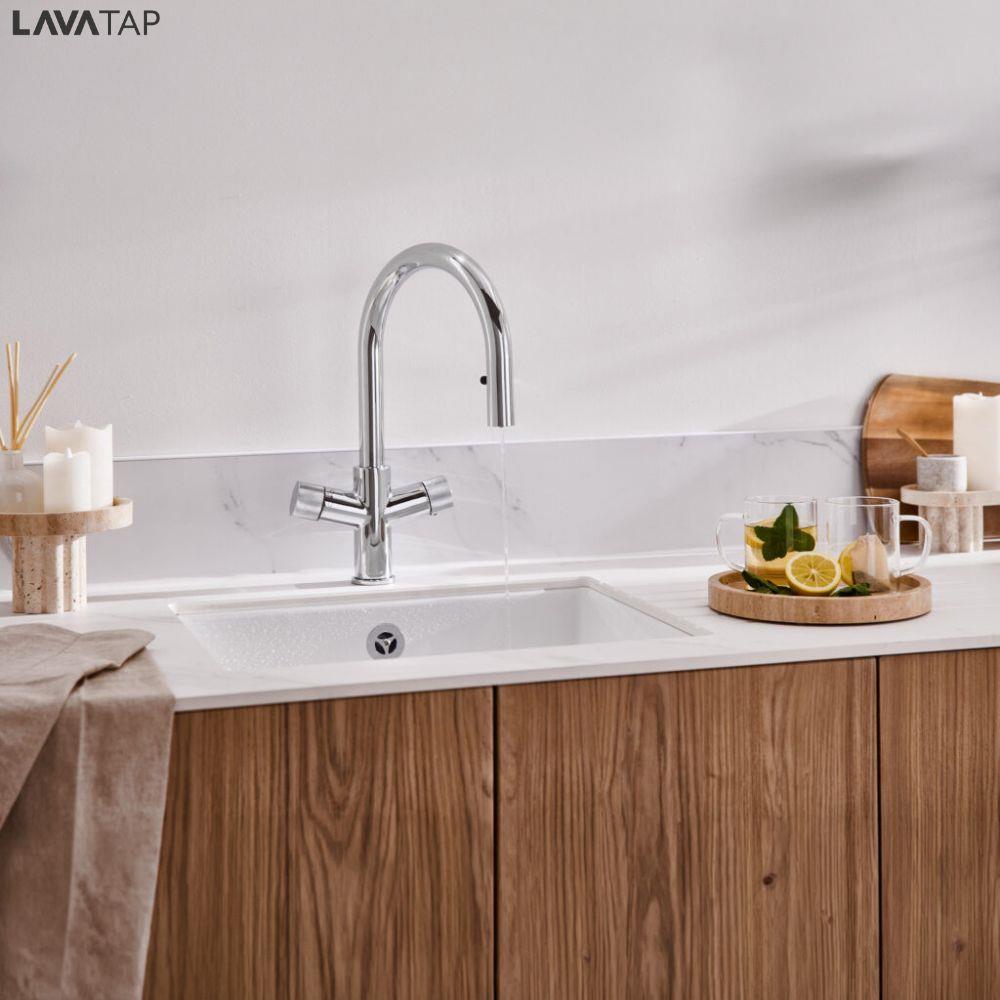 LavaTap 4 in 1 Boiling Water Tap Kit with Tank and Filter Instant Hot Water Kitchen Tap System - Chrome Lava