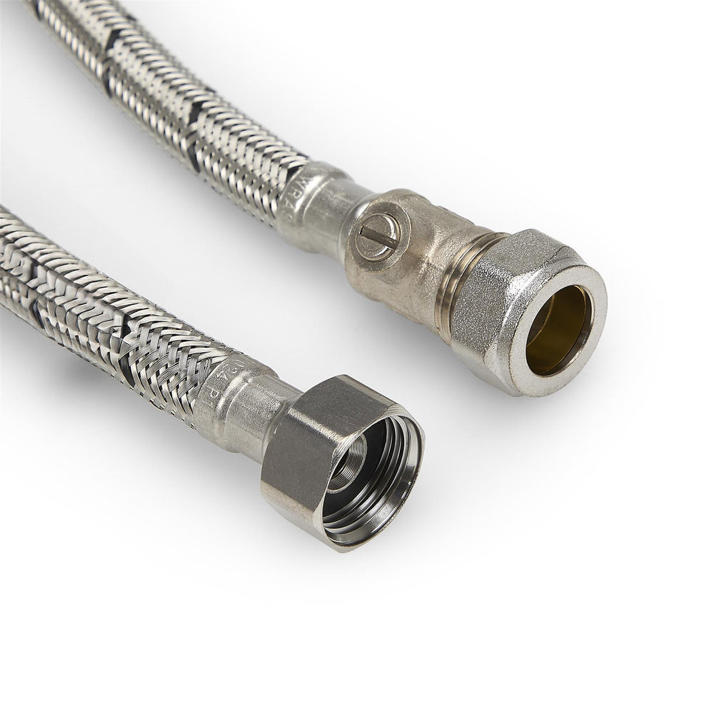 22mm x 3/4 Inch Tap Flexi Connector with Isolation Valve 300mm Lava Wholesale