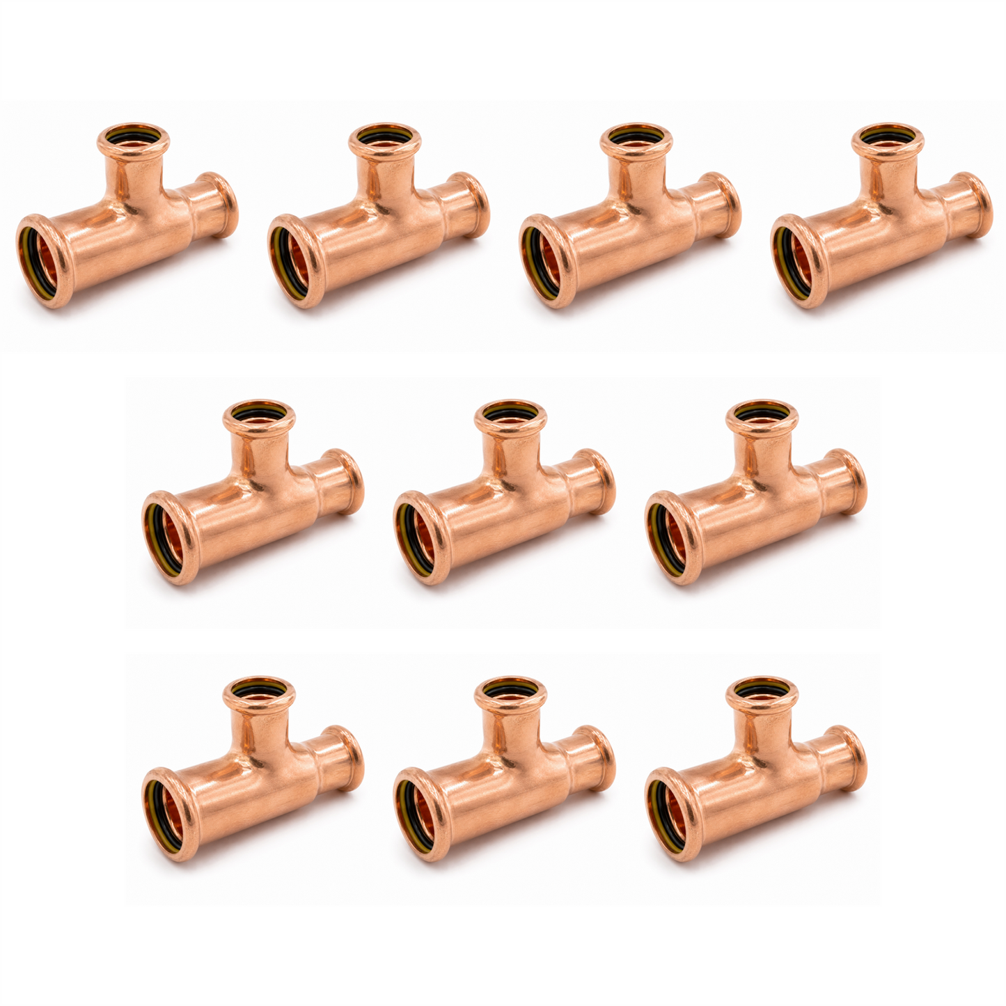 LavaPlumb Copper Pressfit Reducing Tee - 22 x 15 x 15mm (L/C/R) - 10 P LavaPlumb
