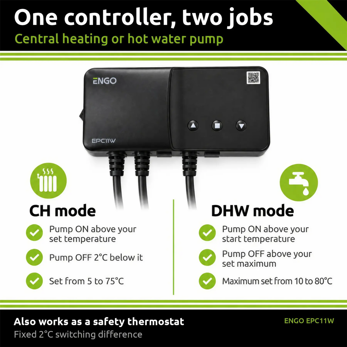 ENGO EPC11W Pump Controller for CH & Hot Water ENGO