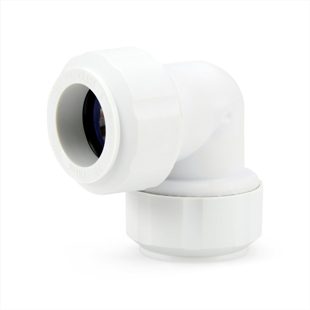 LavaPlumb 22mm Pushfit Elbow White 5 Pack