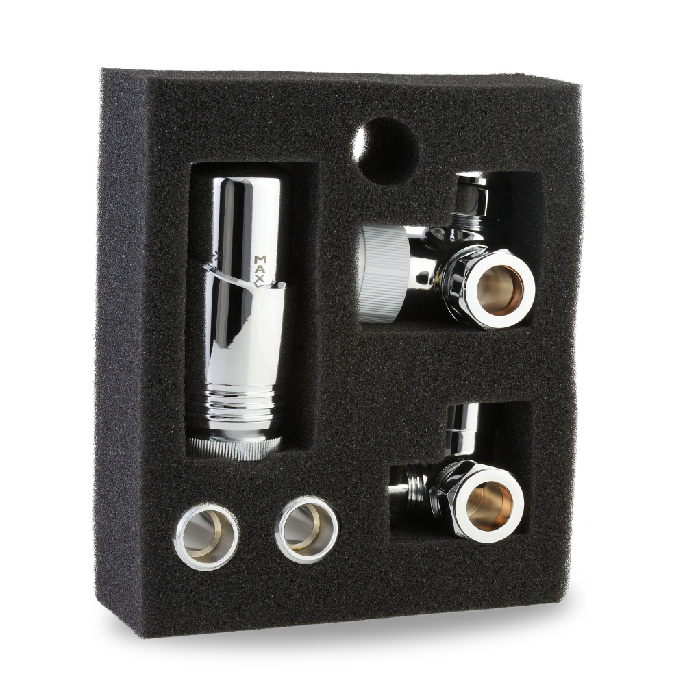 LavaTherm TRV Chrome Thermostatic Radiator Valve - Corner LavaTherm - Close Up Detail