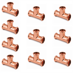 LavaPlumb Copper Pressfit Equal Tee - 15mm - 10 Pack LavaPlumb