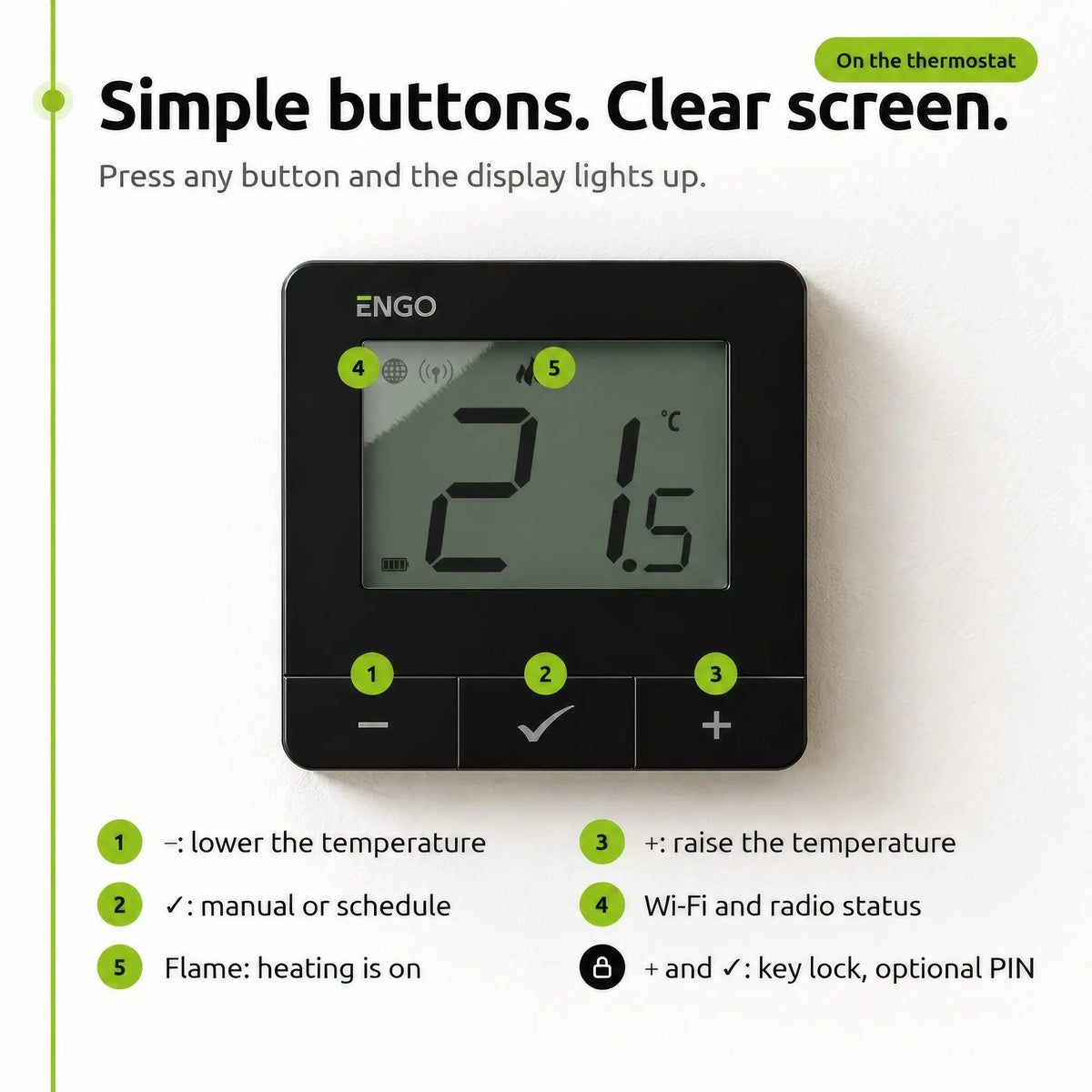 OPENBOX - ENGO Wireless Programmable Smart Thermostat - Black - E20i-B ENGO
