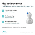 6mm Push Fit x 3/8 BSP Female Boiling Water Tank Adaptor LavaTap