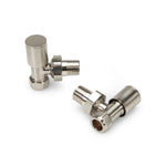 LavaTherm Angled Brushed Radiator Valves Pair 15mm LavaTherm - Installation View