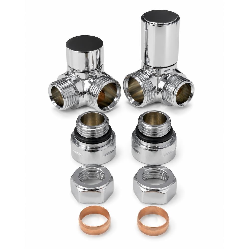 LavaTap Chrome Towel Rail Valve Pair Corner 15 mm x 1/2 Inch BSP Lava