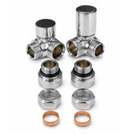 LavaTap Chrome Towel Rail Valve Pair Corner 15 mm x 1/2 Inch BSP Lava