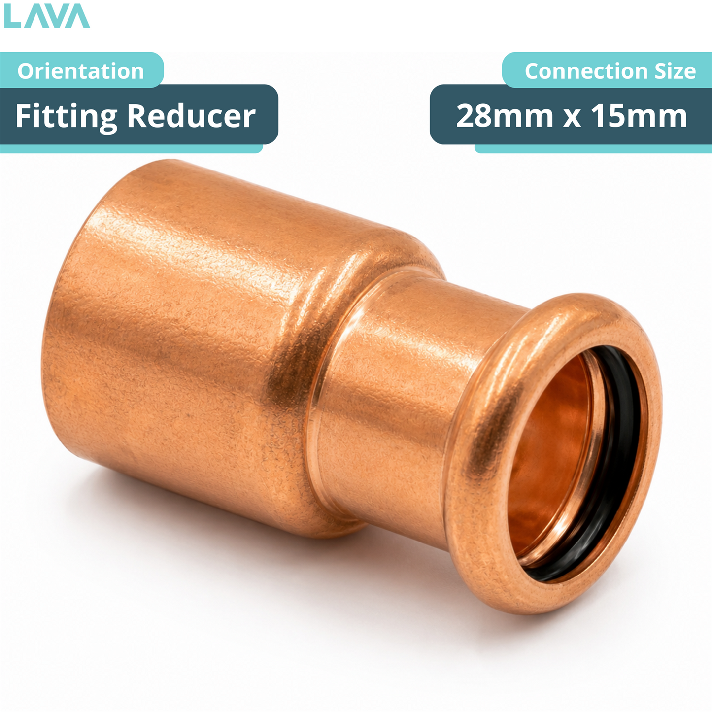 LavaPlumb Copper Pressfit Fitting Reducer - 28mm x 15mm LavaPlumb