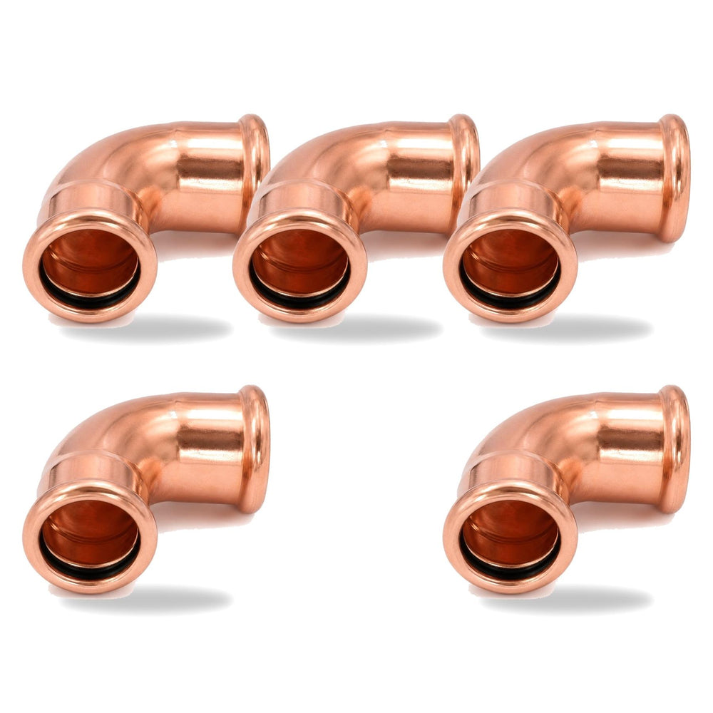 LavaPlumb Copper Pressfit 90 Degree Elbow - 28mm - 5 Pack LavaPlumb