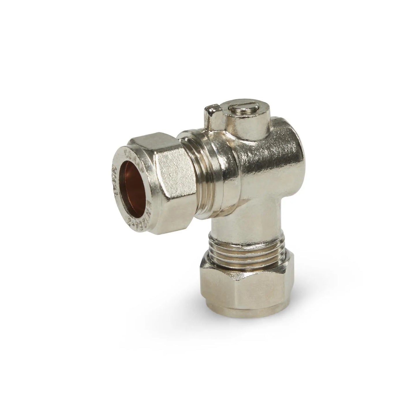 15mm Angled Chrome ISO Isolation Valve (WRAS) Compression - 10 Pack Lava