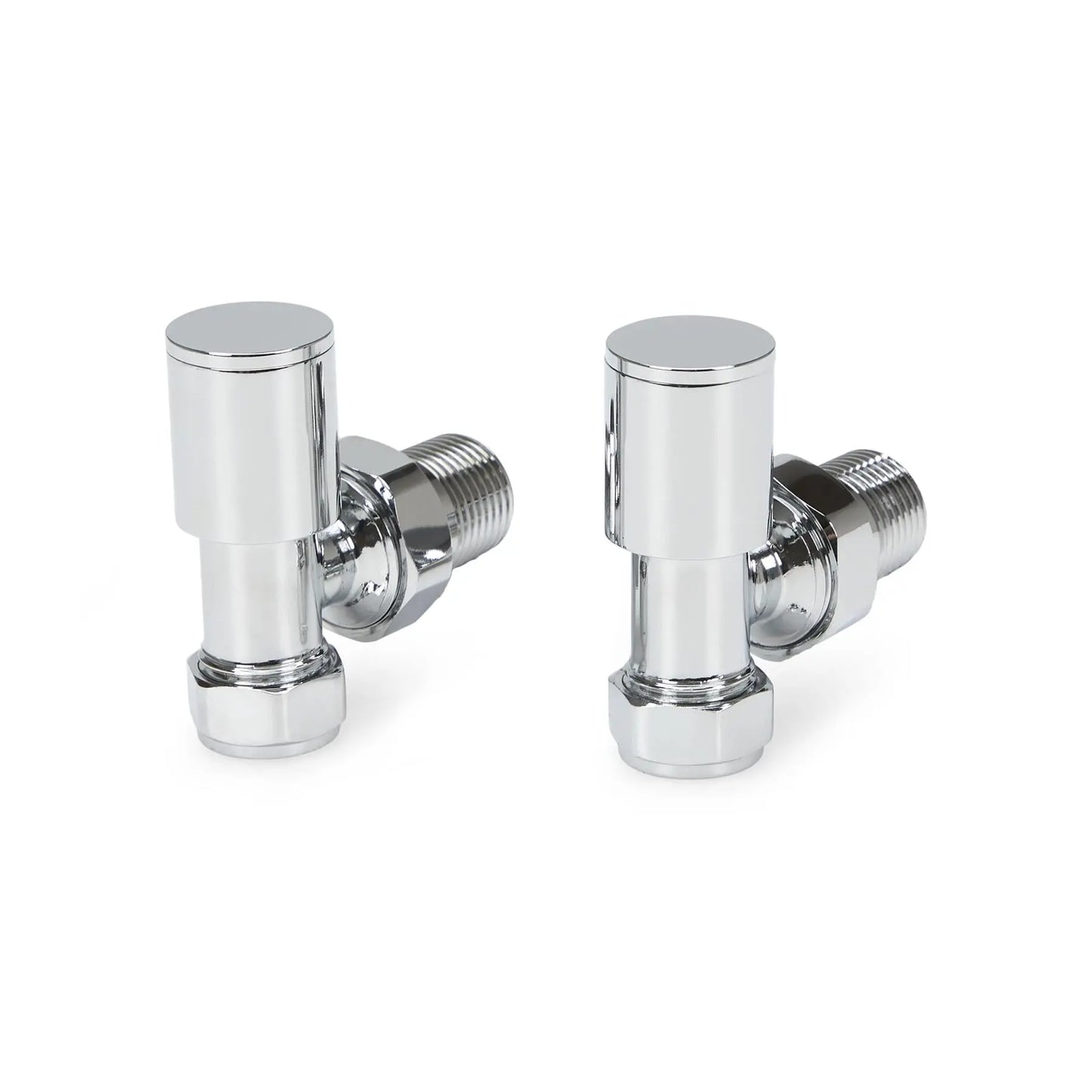 LavaTherm Angled Polished Radiator Valves Pair 15mm