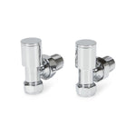LavaTherm Angled Polished Radiator Valves Pair 15mm LavaTherm - Installation View