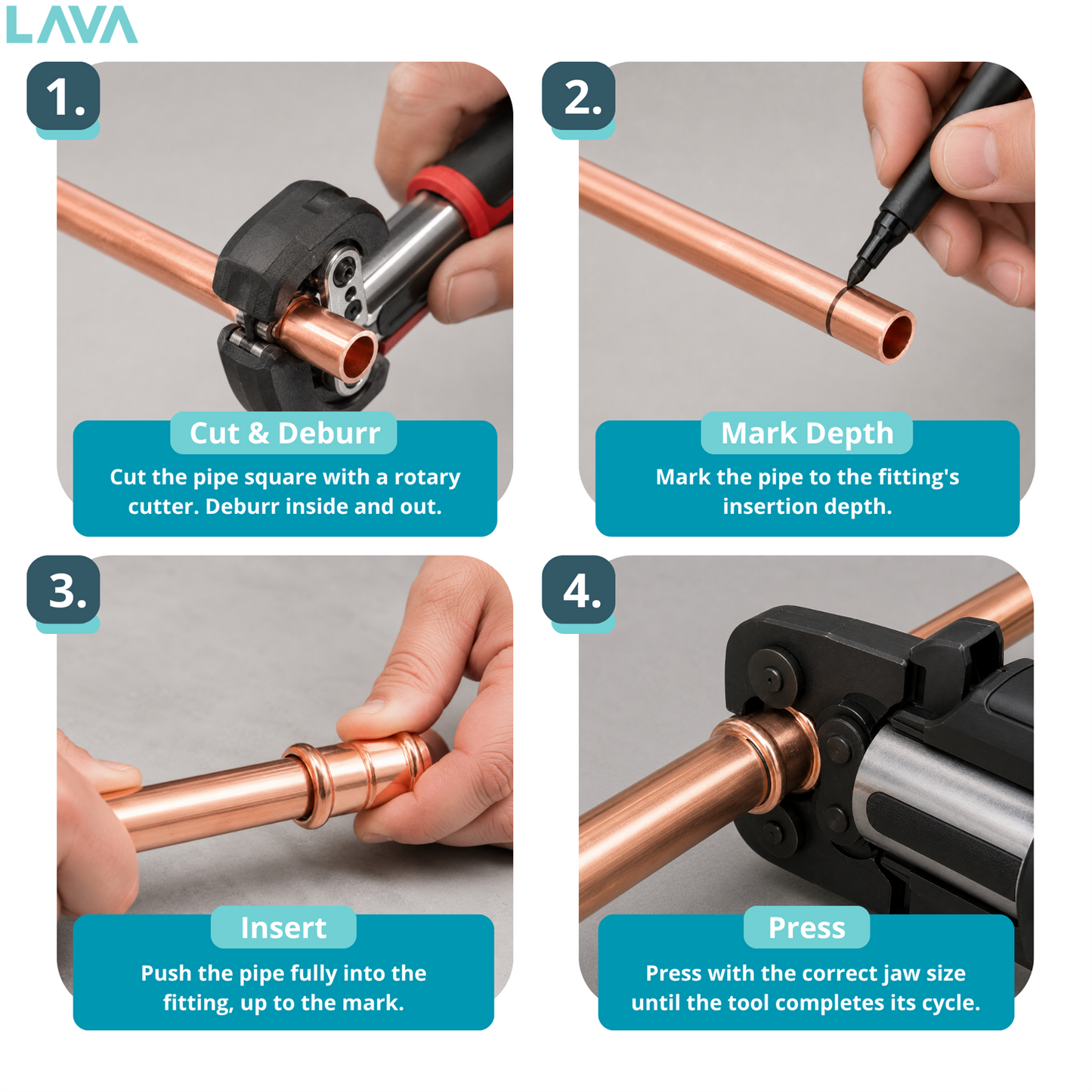 LavaPlumb Copper Pressfit 45 Degree Street Elbow - 28mm LavaPlumb