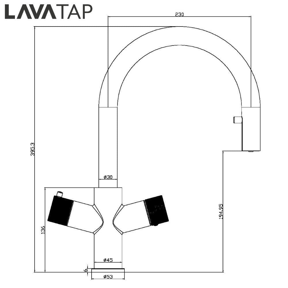 LavaTap 4 in 1 Boiling Water Tap Swan Neck Instant Hot Water Kitchen Mixer Tap Only - Chrome LavaTap