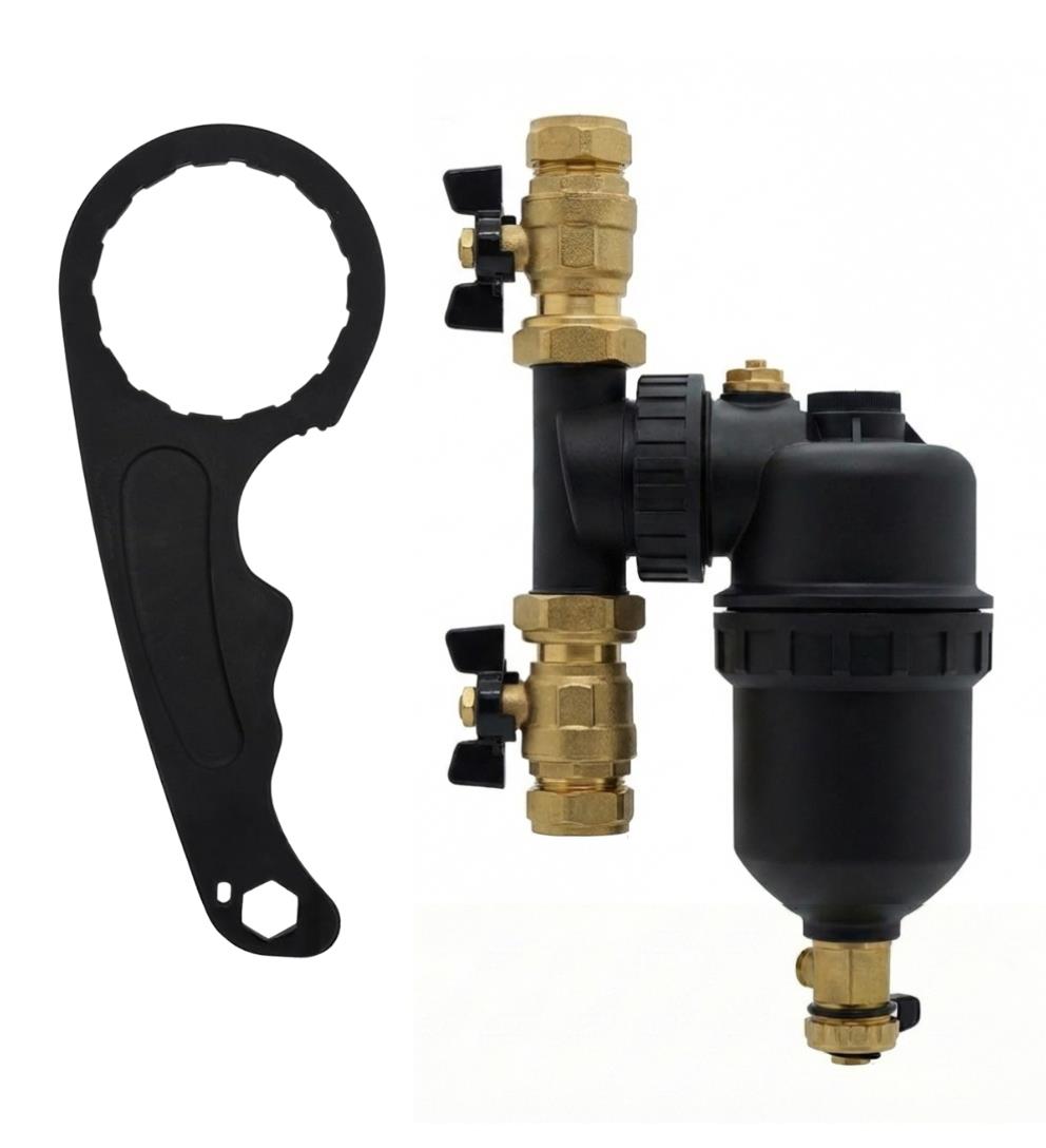 LavaTherm 22mm Magnetic Filter Central Heating Sludge Remover - Boiler Protection LavaTherm - Installation View