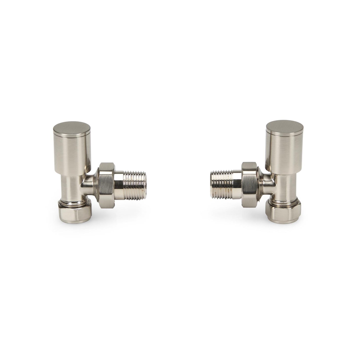 LavaTherm Angled Brushed Radiator Valves Pair 15mm LavaTherm - Product Overview