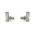 LavaTherm Angled Brushed Radiator Valves Pair 15mm LavaTherm - Product Overview