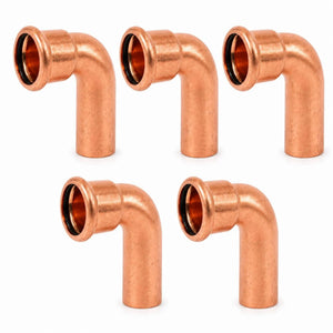 LavaPlumb 28mm Copper Press Fit 90 Degree Street Elbow 5 Pack – M-Profile WRAS