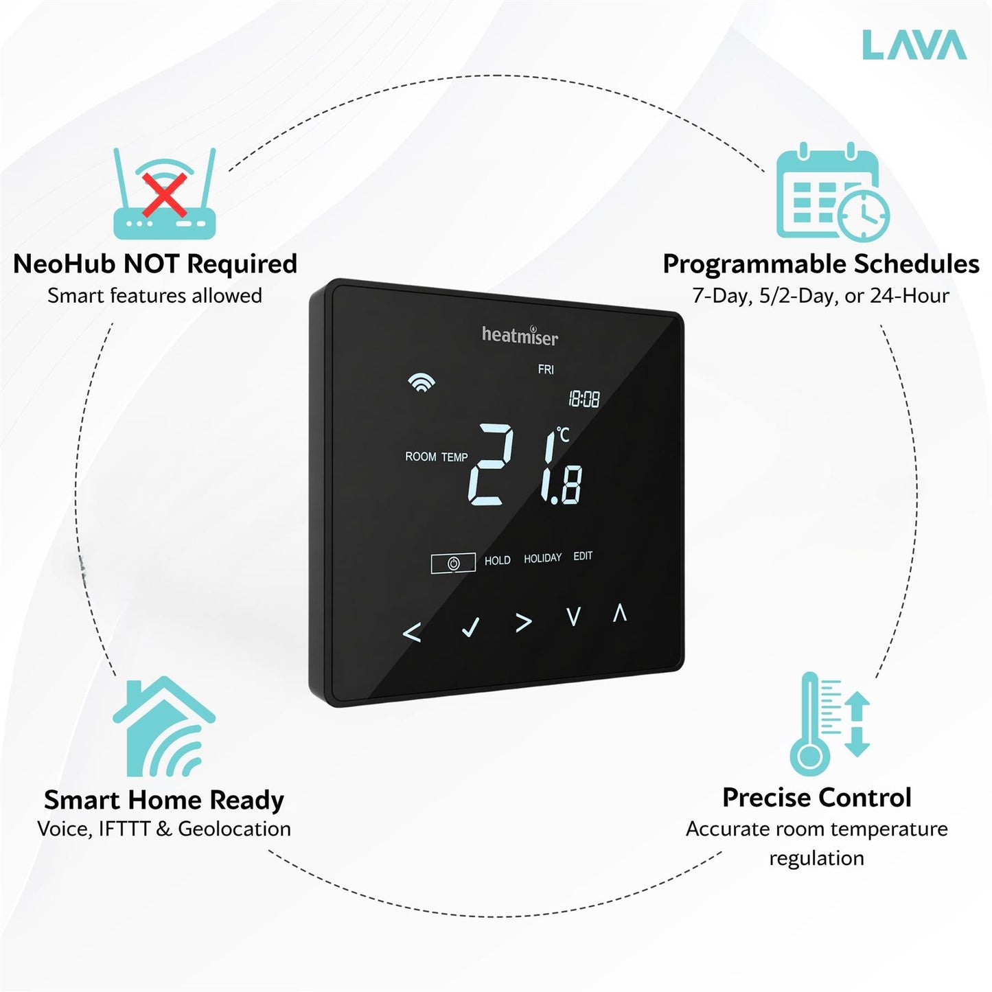 Heatmiser NeoStat WIFI Thermostat - Carbon Black Heatmiser
