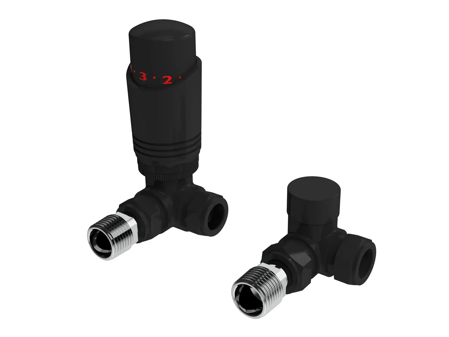 Black Thermostatic Radiator Valve – Corner TRV | LavaTherm