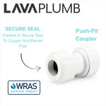 LavaPlumb 22mm Pushfit Coupler White 5 Pack
