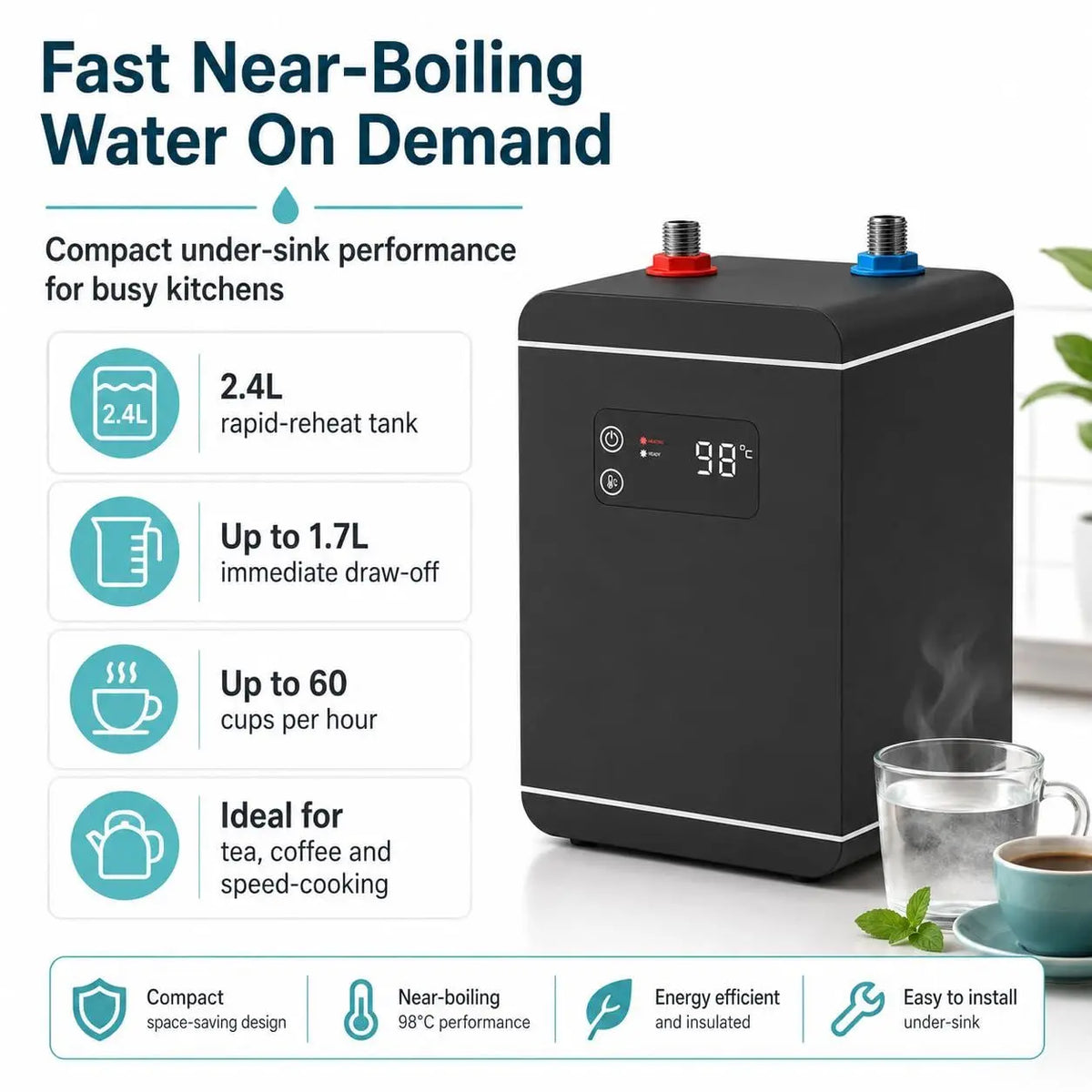 KIT - LavaTap Boiling Water Tank **Tank + Filter Kit + 1/2 Adaptor** LavaTap