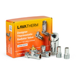 LavaTherm TRV Chrome Thermostatic Radiator Valve - Straight LavaTherm - Installation View
