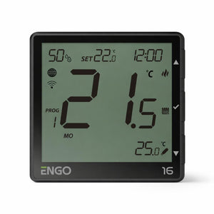 ENGO EONE-16W Wi-Fi Smart Thermostat 16A Relay - Black