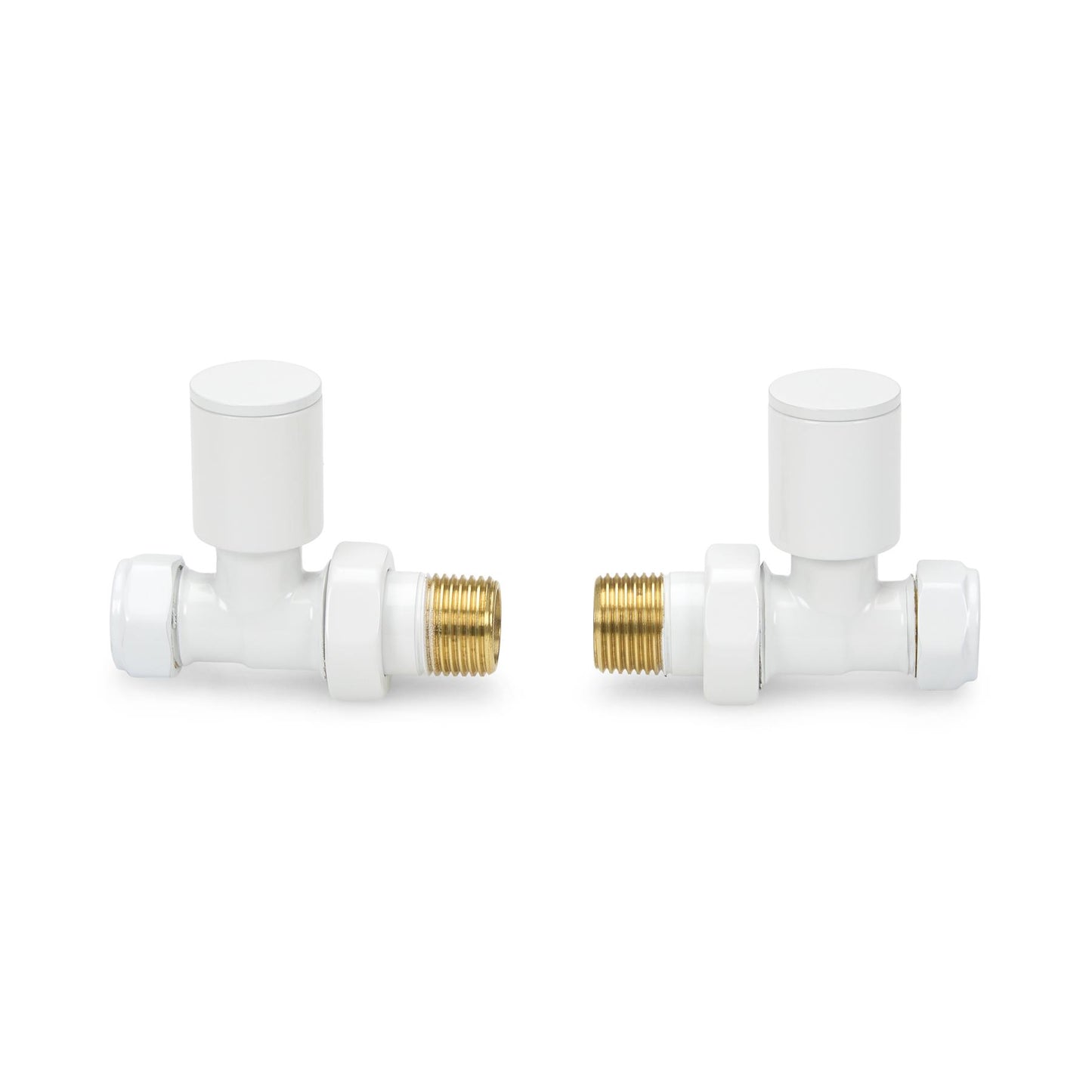 LavaTherm Straight White Radiator Valves Pair 15mm LavaTherm - Close Up Detail