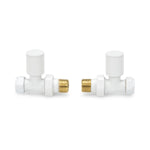 LavaTherm Straight White Radiator Valves Pair 15mm LavaTherm - Close Up Detail