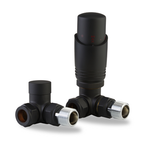 LavaTherm TRV Black Thermostatic Radiator Valve - Corner