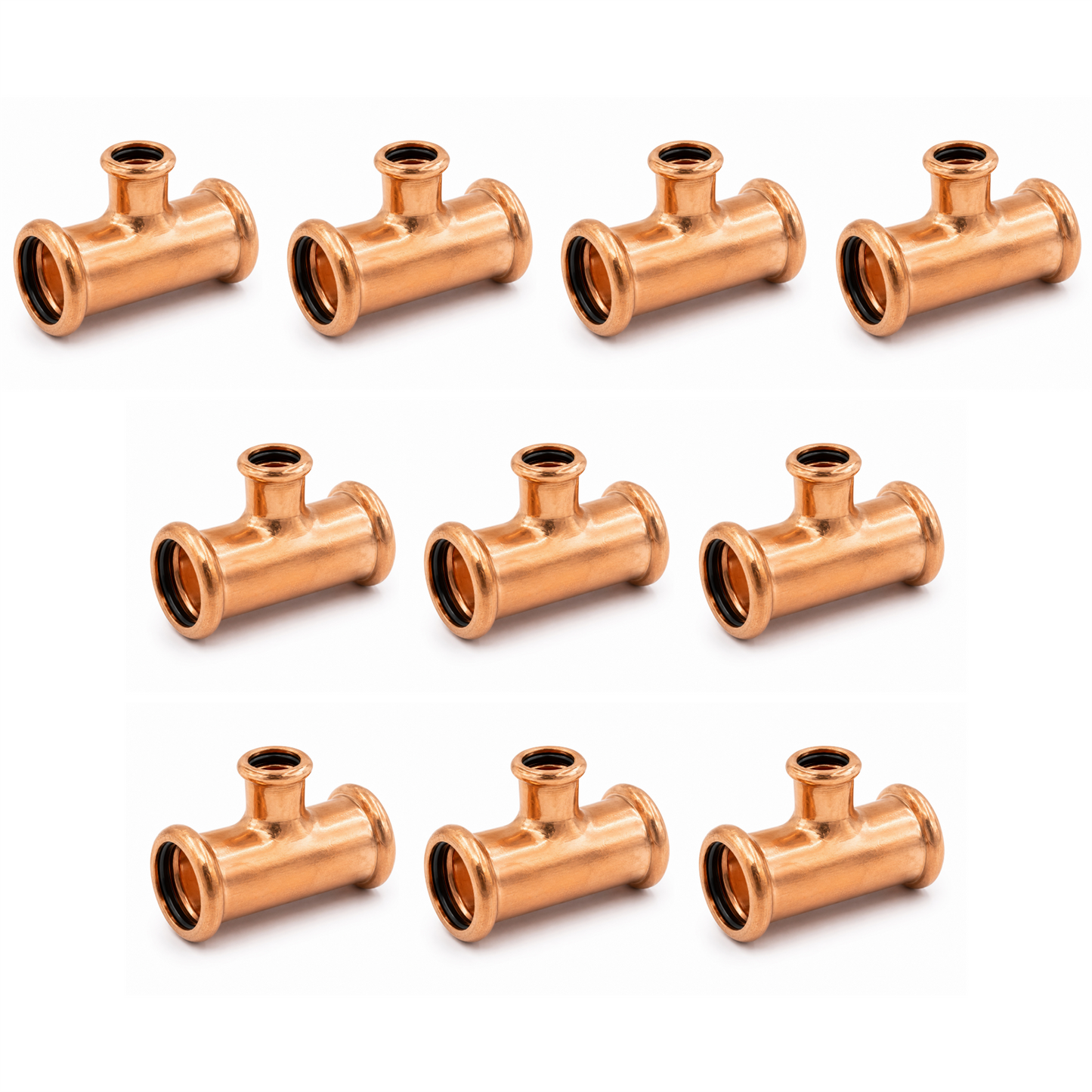 LavaPlumb Copper Pressfit Reducing Tee - 22 x 15 x 22mm (L/C/R) - 10 P LavaPlumb