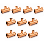 LavaPlumb Copper Pressfit Reducing Tee - 22 x 15 x 22mm (L/C/R) - 10 P LavaPlumb