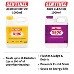 Sentinel X100 Inhibitor and X800 Cleaner Central Heating Treatment Kit LavaStore