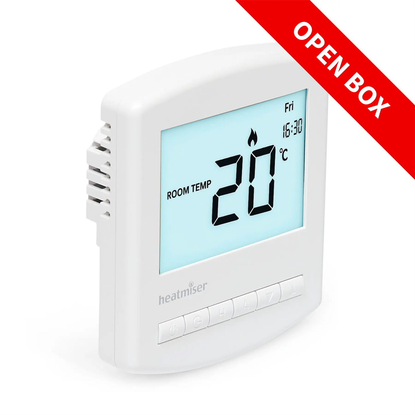 OPENBOX - Heatmiser Slimline V4 Thermostat - Wired Digital Programmable Thermostat - White Heatmiser