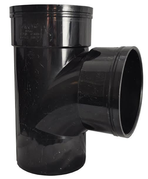 110mm Solvent Weld Soil Double Socket 90 Degree Tee Black Lava