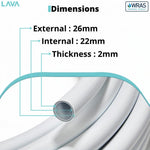 LavaTap 22mm PEX barrier pipe, white, 50m coil – close-up